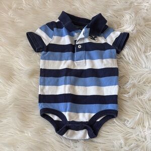 American Living Blue and White Striped Onesie
